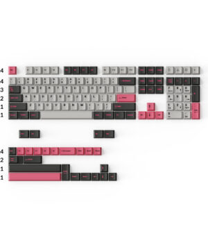 Cherry Profile Double-Shot PBT Full Set Keycaps Dolch Pink Compatible with Full Size Tenkeyless 60 Percent US Layout